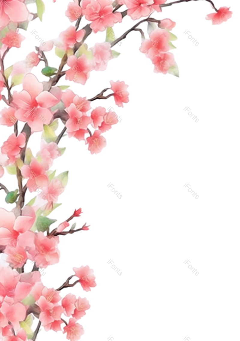 粉红色的花图片,白色背景元素,樱花PNG,免抠素材